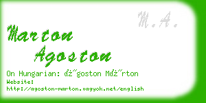 marton agoston business card